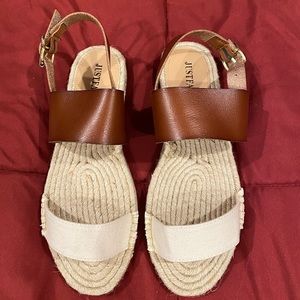 Just Fab Sanna Flat Sandal Two-Tone